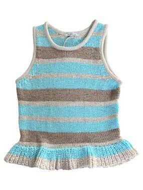 Another Love Jenna Peplum Crewneck Sleeveless Tank Sweater NWT Size S